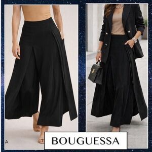 Bouguessa,Architectural Tri-Panel Palazzo  Architectural Overlay, Black,Size M